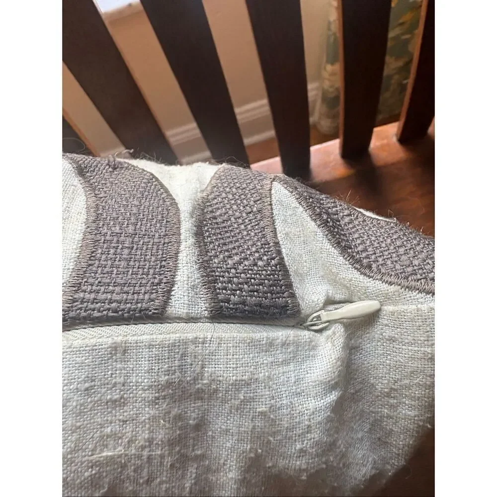 Gray and Tan Throw Pillow, by Rodeo Home, Feather Filled, 20” square
